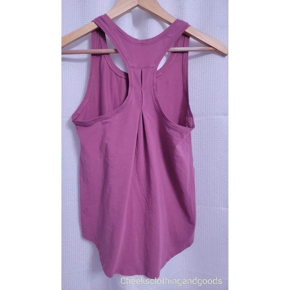 Lululemon 6 Love Tank Pleated Pima Cotton Moss Rose W1BO2S
